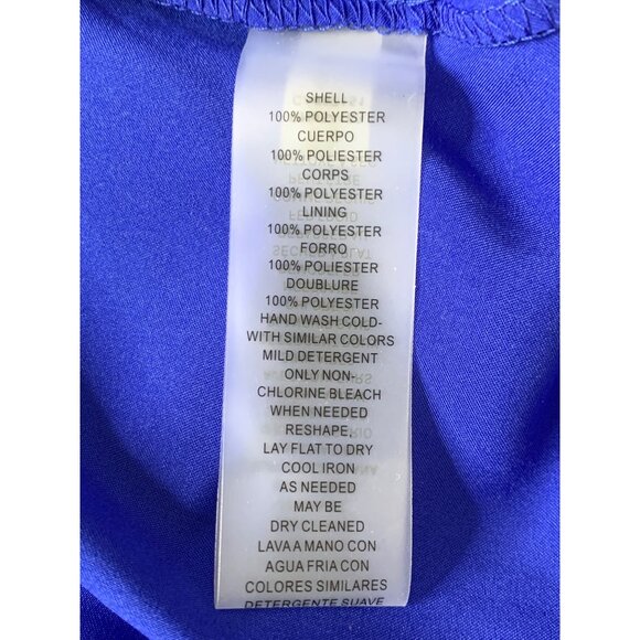 Vince Camuto 2P Tie Neck Flutter Sleeve Blue Mini Dress $138 8744 Chiffon - Picture 4 of 12